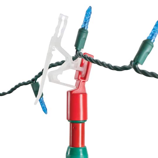 Set of 25 Ladderless Red and Green Light Hanging Kit 11ft